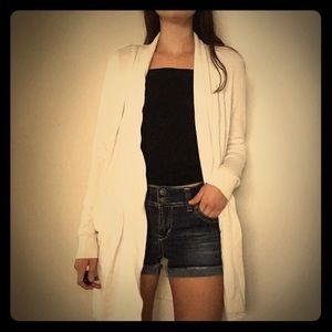 White House Black Market White Long Sweater